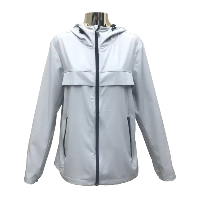 Sieviešu viena slāņa viegla jaka baltā krāsā